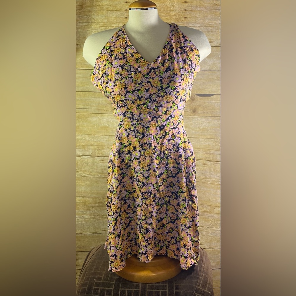 Stitch & Pine XL Spaghetti Strap Floral Summer Dress Backless NWT